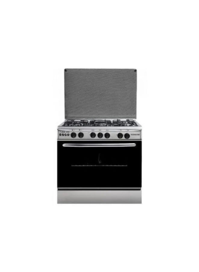 Techno Fire 80cm Gas Cooker with 5 Burners Black Finish - Image 2
